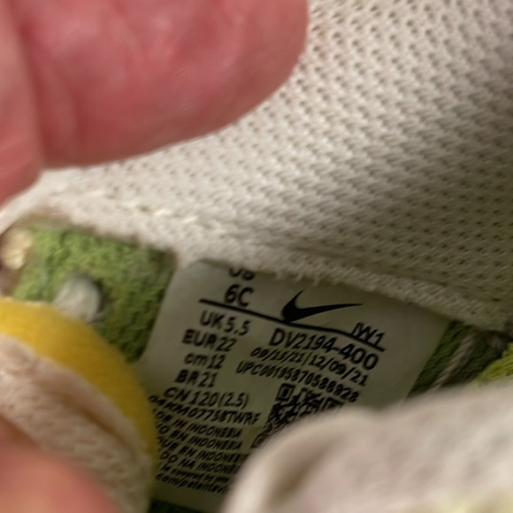 NIKE FORCE 1 LOW LV8 NEXT NATURE TD 'HEMP - MULTI' SIZE 6 C TODDLER DV2194 400 - Picture 16 of 16